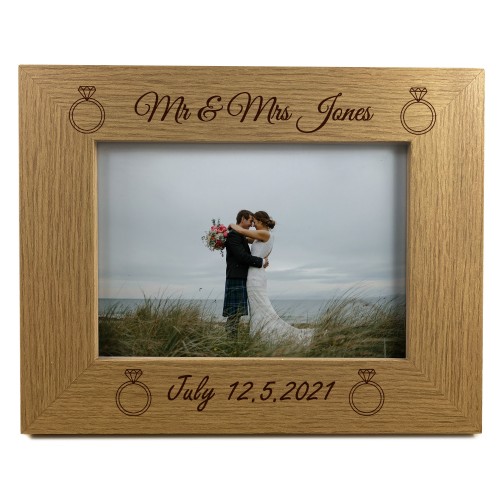 Personalised Wooden Photo Frame Engraved 7x5 Photo Frame Wedding