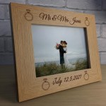 Personalised Wooden Photo Frame Engraved 7x5 Photo Frame Wedding