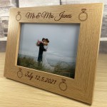 Personalised Wooden Photo Frame Engraved 7x5 Photo Frame Wedding