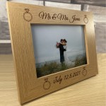 Personalised Wooden Photo Frame Engraved 7x5 Photo Frame Wedding