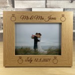 Personalised Wooden Photo Frame Engraved 7x5 Photo Frame Wedding