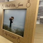 Personalised Wooden Photo Frame Engraved 7x5 Photo Frame Wedding