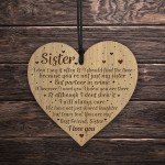 Sister Birthday Gifts From Brother Engraved Wooden Heart Gift