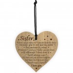 Sister Birthday Gifts From Brother Engraved Wooden Heart Gift