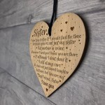 Sister Birthday Gifts From Brother Engraved Wooden Heart Gift