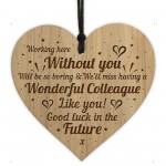 Colleague Gifts Wood Engraved Heart Leaving Gift For Colleague