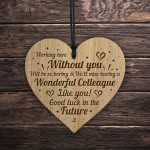 Colleague Gifts Wood Engraved Heart Leaving Gift For Colleague