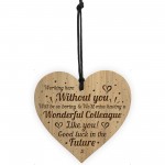 Colleague Gifts Wood Engraved Heart Leaving Gift For Colleague