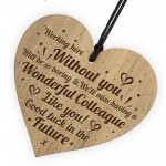 Colleague Gifts Wood Engraved Heart Leaving Gift For Colleague