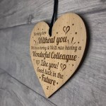 Colleague Gifts Wood Engraved Heart Leaving Gift For Colleague