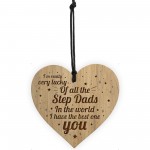 STEP DAD Gift Wood Engraved Heart Birthday Christmas Gift