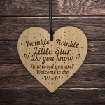  New Baby Gift Daughter Son Gift Wood Engraved Heart Nursery