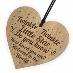  New Baby Gift Daughter Son Gift Wood Engraved Heart Nursery