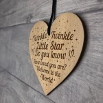  New Baby Gift Daughter Son Gift Wood Engraved Heart Nursery