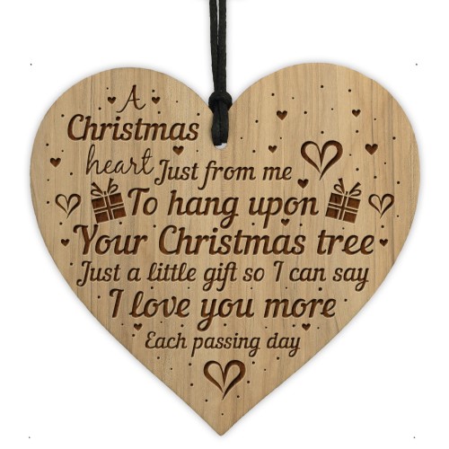 Wooden Christmas Tree Decoration Bauble Friendship Gift Poem