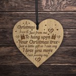 Wooden Christmas Tree Decoration Bauble Friendship Gift Poem