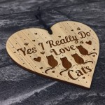 Cat Sign Cat Lover Gift For Christmas Birthday Engraved Heart