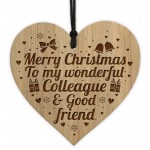 Christmas Gift For Colleague Best Friend Engraved Heart Friend