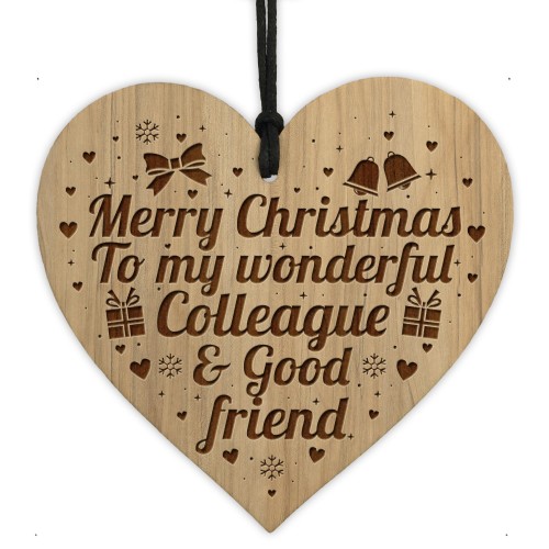 Christmas Gift For Colleague Best Friend Engraved Heart Friend