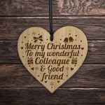 Christmas Gift For Colleague Best Friend Engraved Heart Friend