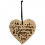 Christmas Gift For Colleague Best Friend Engraved Heart Friend