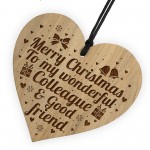 Christmas Gift For Colleague Best Friend Engraved Heart Friend