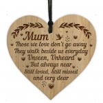 Special Memorial Sign For Mum Engraved Hanging Heart Memorial