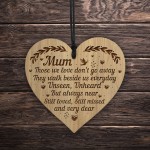 Special Memorial Sign For Mum Engraved Hanging Heart Memorial