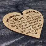 Special Memorial Sign For Mum Engraved Hanging Heart Memorial