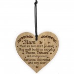 Special Memorial Sign For Mum Engraved Hanging Heart Memorial