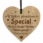 Thank You Gift For Social Worker Engraved Heart Leaving Gift