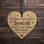 Thank You Gift For Social Worker Engraved Heart Leaving Gift