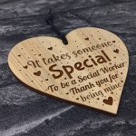 Thank You Gift For Social Worker Engraved Heart Leaving Gift