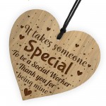 Thank You Gift For Social Worker Engraved Heart Leaving Gift