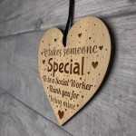 Thank You Gift For Social Worker Engraved Heart Leaving Gift