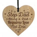 tep Dad Gifts Wood Engraved Heart Step Dad Birthday Christmas