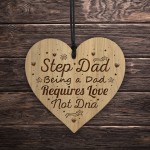 tep Dad Gifts Wood Engraved Heart Step Dad Birthday Christmas