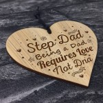 tep Dad Gifts Wood Engraved Heart Step Dad Birthday Christmas