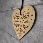 tep Dad Gifts Wood Engraved Heart Step Dad Birthday Christmas