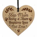 Thank You Gift For Step Mum Wood Engraved Heart Mum Gift