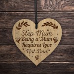 Thank You Gift For Step Mum Wood Engraved Heart Mum Gift