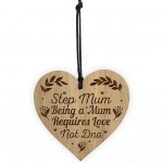 Thank You Gift For Step Mum Wood Engraved Heart Mum Gift