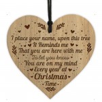 Wood Engraved Christmas Tree Decoration Hanging Bauble Family