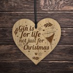 Funny Gin Gift For Christmas Wood Engraved Heart Friendship Gift