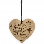 Funny Gin Gift For Christmas Wood Engraved Heart Friendship Gift