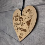 Funny Gin Gift For Christmas Wood Engraved Heart Friendship Gift