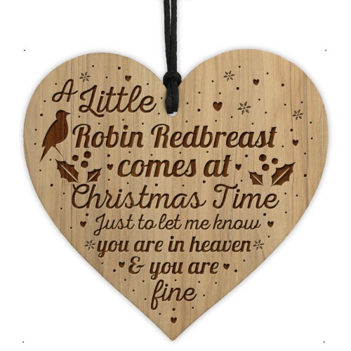 Robin Redbreast Christmas Tree Decoration Engraved Bauble