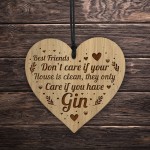 Funny Gin Sign Friendship Plaque Gin Gift Heart Bar Sign