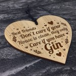 Funny Gin Sign Friendship Plaque Gin Gift Heart Bar Sign