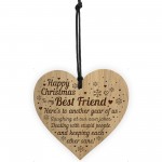 Christmas Gift For Best Friend Engraved Wood Heart Friendship